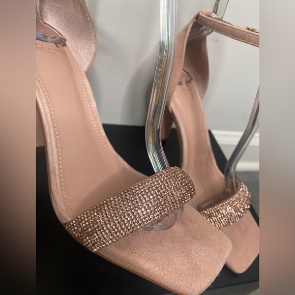 NEW Marc Fisher Angelo Ankle Strap Heels with Rhinestones Suede Size 7.5 - Picture 15 of 17